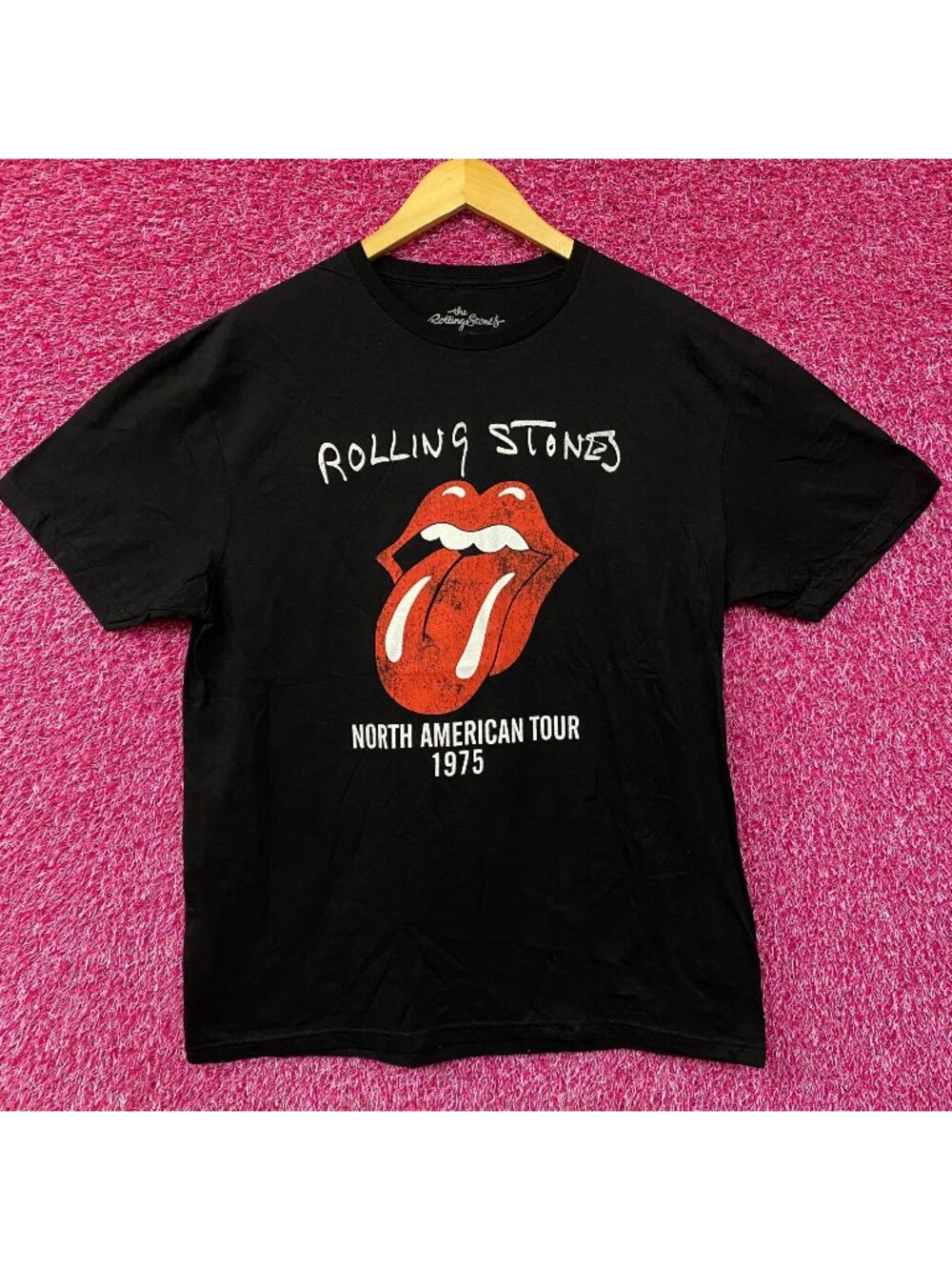 The Rolling Stones Hot Lips North American Tour 1975 T-Shirt Large